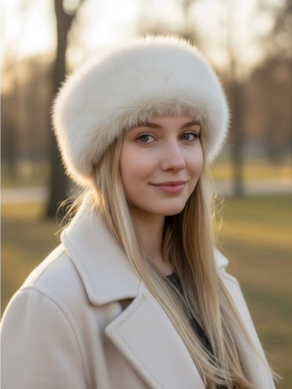 Fur Headband in Ivory